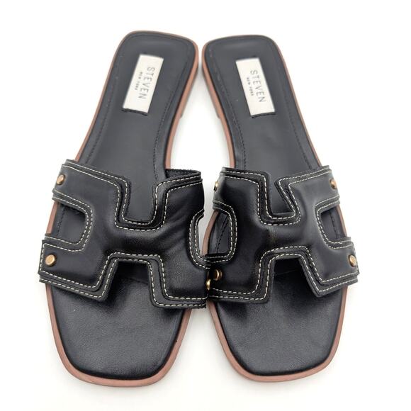 Steven New York Harlien Slide Sandal Open Toe Women's Black Size US6M EU36.5 - Picture 3 of 11